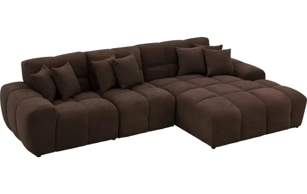 Goossens excellent loungebank kubus bruin stof - 8252711-gespiegeld-05