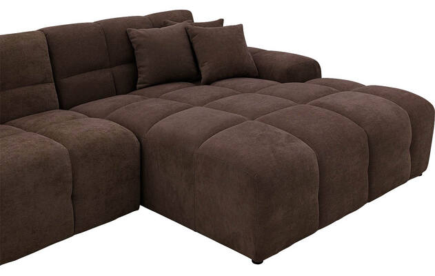Goossens excellent loungebank kubus bruin stof - 8252711-gespiegeld-07