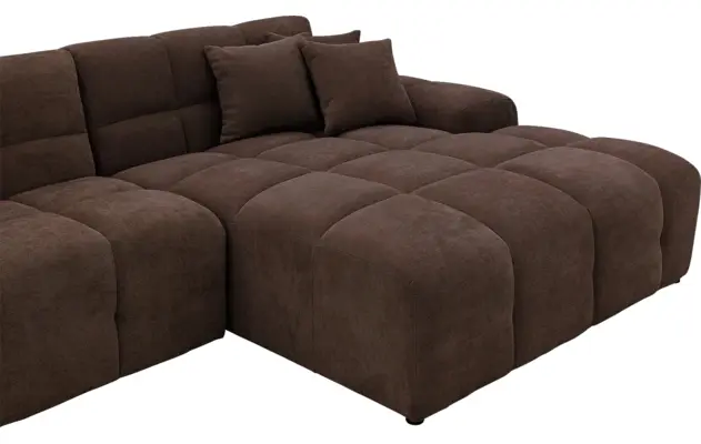 Goossens excellent loungebank kubus bruin stof - 8252711-gespiegeld-07