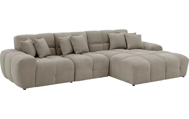 Goossens excellent loungebank kubus bruin stof - 8252713-gespiegeld-03