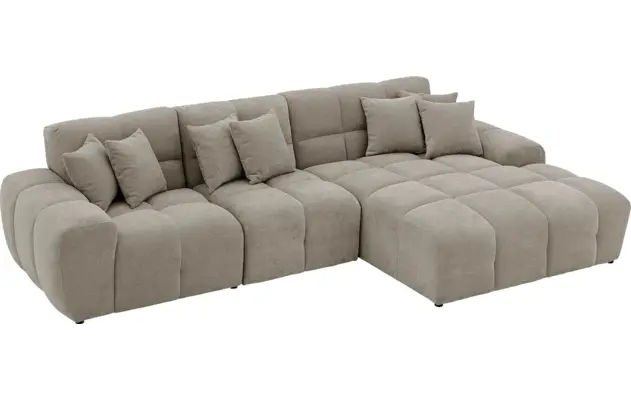 Goossens excellent loungebank kubus bruin stof - 8252713-gespiegeld-05