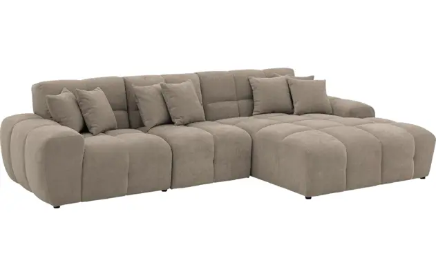 Goossens excellent loungebank kubus bruin stof - 8252714-gespiegeld-03