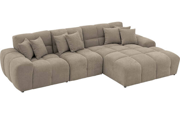 Goossens excellent loungebank kubus bruin stof - 8252714-gespiegeld-05