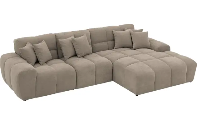 Goossens excellent loungebank kubus bruin stof - 8252714-gespiegeld-05
