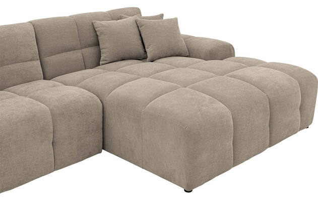 Goossens excellent loungebank kubus bruin stof - 8252714-gespiegeld-07