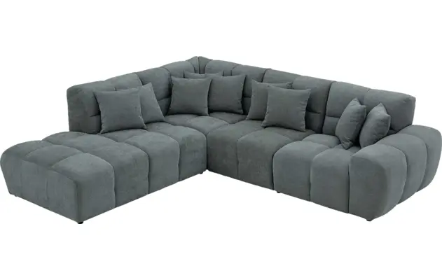Goossens excellent hoekbank kubus groen stof - 8252718-gespiegeld-05
