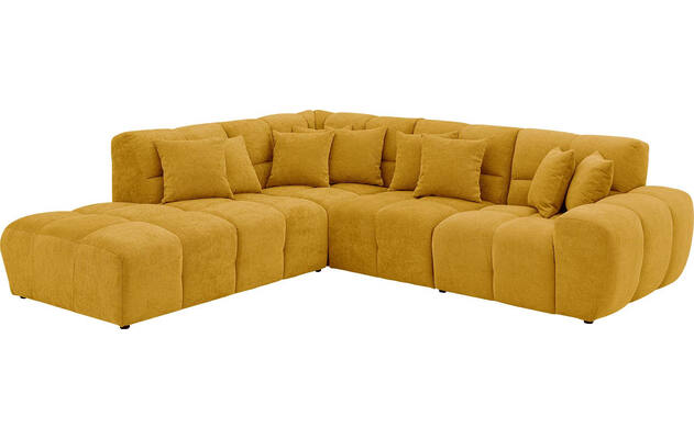 Goossens excellent hoekbank kubus geel stof - 8252724-gespiegeld-03