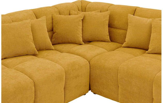 Goossens excellent hoekbank kubus geel stof - 8252724-gespiegeld-06