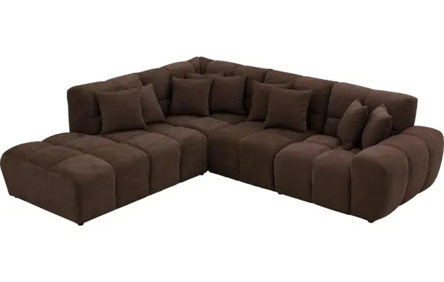 Goossens excellent hoekbank kubus bruin stof - 8252727-gespiegeld-05