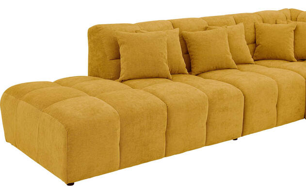 Goossens excellent hoekbank kubus geel stof - 8252756-gespiegeld-07