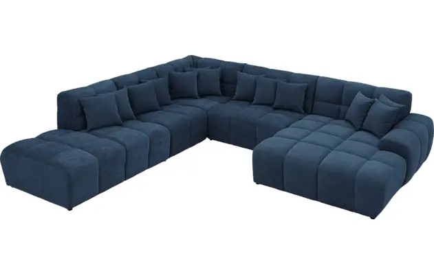 Goossens excellent u bank kubus blauw stof - 8252781-gespiegeld-05