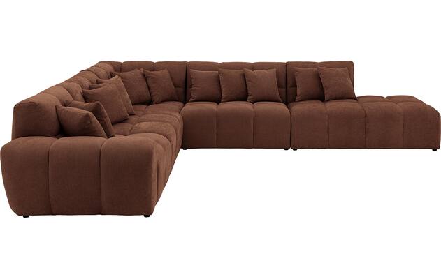 Goossens excellent hoekbank kubus bruin stof - 8252882-goossens-excellent-kubus-bank-stof-bruin-05