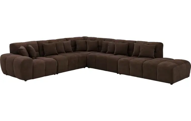 Goossens excellent hoekbank kubus bruin stof - 8252883-goossens-excellent-kubus-bank-stof-bruin-02