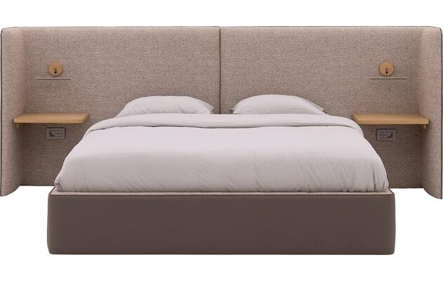Goossens gestoffeerd bedframe burano storage bruin kunstleer - 8252935-goossens-burano-storage-bedframe-kunstleer-04