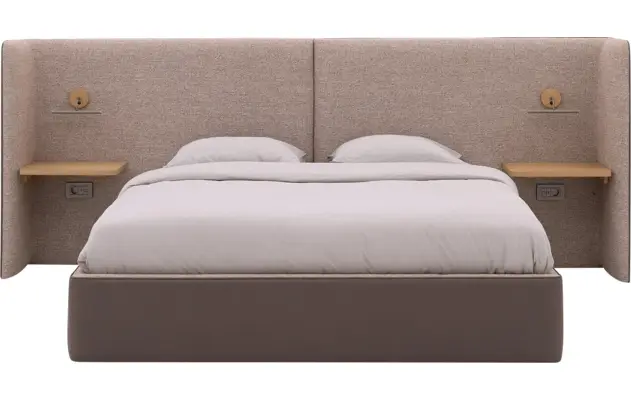 Goossens gestoffeerd bedframe burano storage bruin kunstleer - 8252935-goossens-burano-storage-bedframe-kunstleer-04