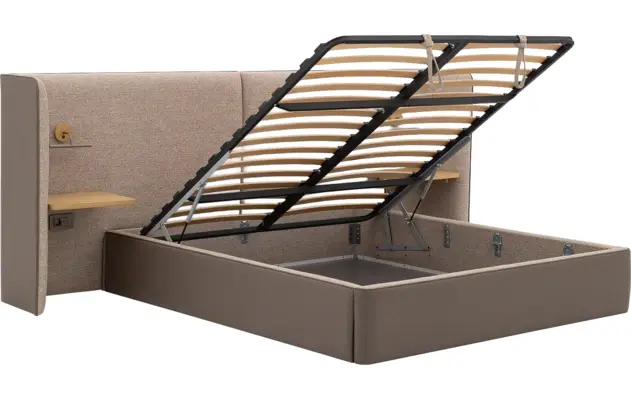 Goossens gestoffeerd bedframe burano storage bruin kunstleer - 8252935-goossens-burano-storage-bedframe-kunstleer-14