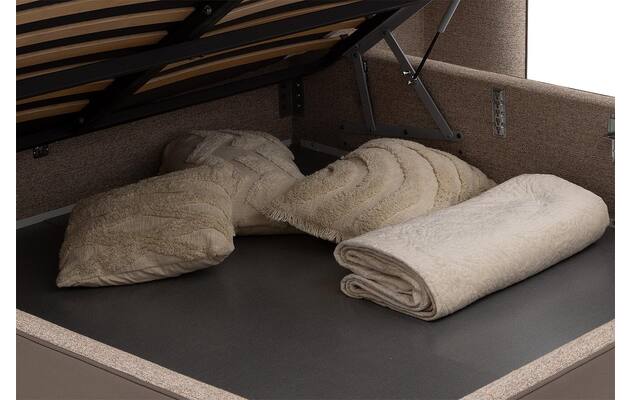 Goossens gestoffeerd bedframe burano storage bruin kunstleer - 8252935-goossens-burano-storage-bedframe-kunstleer-19