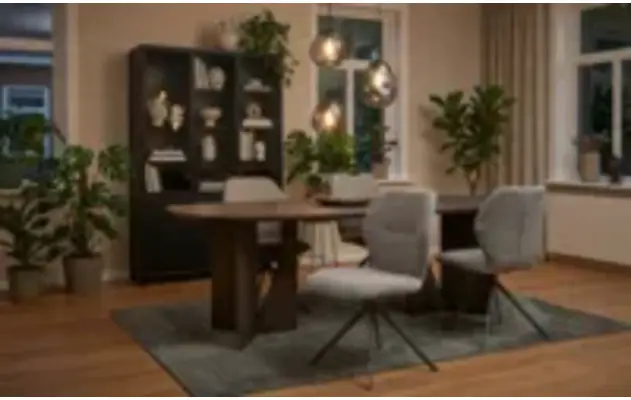 Goossens hanglamp lava zwart metaal - 8252936-goossens-slim-eettafel-eiken-bruin-02