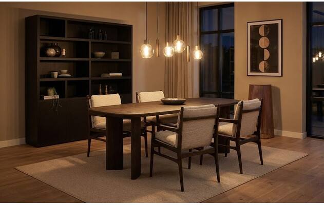 Goossens eettafel slim donker bruin eiken - 8252937-goossens-slim-eettafel-eiken-donker-bruin-02