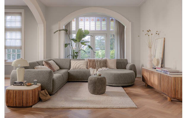 Goossens salontafel nova beige mortex - 8260280-goossens-benk-bank-stof-groen-01