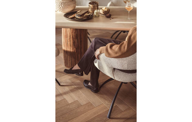 Goossens eetkamerstoel sara beige stof - 8260325-goossens-nova-eettafel-mortex-beige-10
