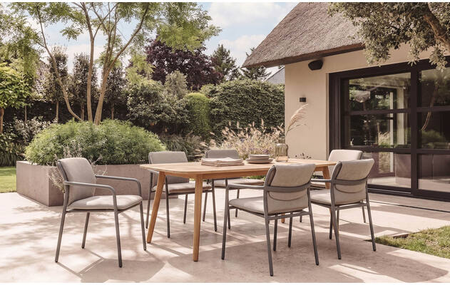 Goossens tuinstoel bibione bruin buitenstof - 8260634-goossens-lago-tuintafels-teak-01