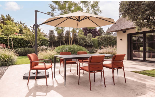Goossens tuinstoel bibione oranje buitenstof - 8260639-goossens-mundi-eettafel-keramiek-zwart-01