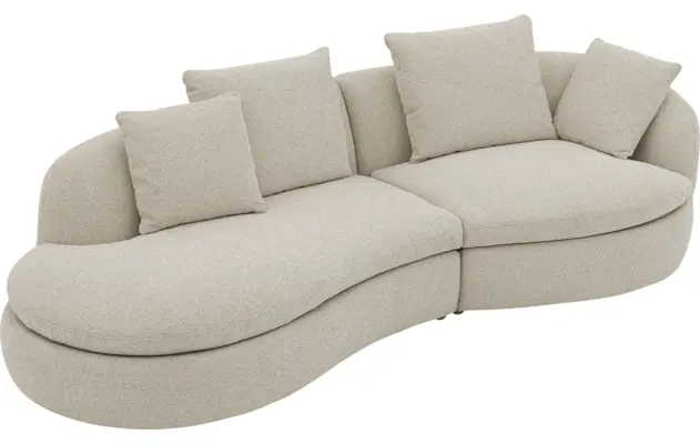 Goossens loungebank diana beige stof - 8260868-gespiegeld-16