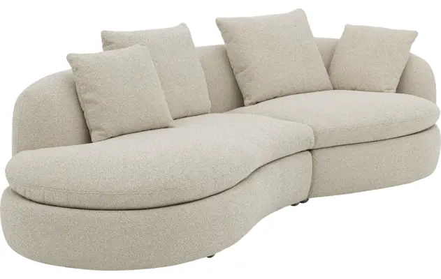 Goossens loungebank diana beige stof - 8260868-gespiegeld-17