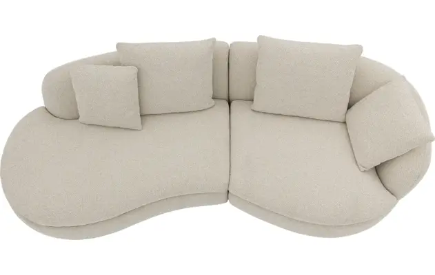Goossens loungebank diana beige stof - 8260868-gespiegeld-20