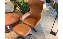 Goossens fauteuil hocker long beach utrecht bruin leer - 0100915039_2026-08-17-09
