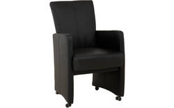 Goossens excellent eetkamerstoel riva zwart leer - 8120459-02