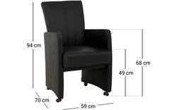 Goossens excellent eetkamerstoel riva zwart leer - 8120459-02
