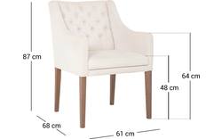 Goossens eetkamerstoel pearl wit stof - 8193981-02