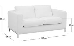 Goossens excellent zitbank massimo wit leer - 8120970-01