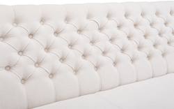 Goossens eetkamerbank pearl wit stof - 8121736-01