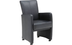 Goossens excellent eetkamerstoel riva zwart kunstleer - 8122394-01-pijltje