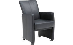 Goossens excellent eetkamerstoel riva zwart kunstleer - 8122394-01-pijltje