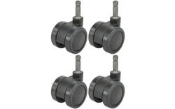 Goossens set van 4 wieltjes zwart kunststof - 8150540-02