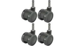 Goossens set van 4 wieltjes zwart kunststof - 8150540-01
