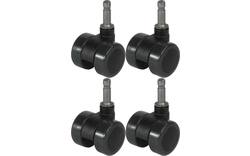 Goossens set van 4 wieltjes zwart kunststof - 8150543-02