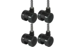 Goossens set van 4 wieltjes zwart kunststof - 8150543-01