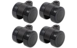 Goossens set van 4 wieltjes zwart kunststof - 8150544-03