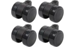 Goossens set van 4 wieltjes zwart kunststof - 8150544-01