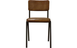 Goossens eetkamerstoel chaplin bruin leer - 8150555-01