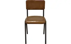 Goossens eetkamerstoel chaplin bruin leer - 8150555-01