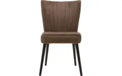 Goossens eetkamerstoel rob bruin stof - 8160698-01