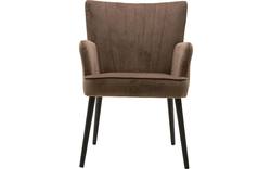 Goossens eetkamerstoel rob bruin stof - 8160699-01