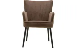 Goossens eetkamerstoel rob bruin stof - 8160699-01