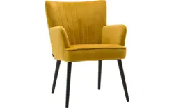 Goossens eetkamerstoel rob geel stof - 8160700-01